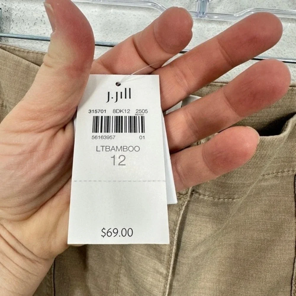 J. Jill Womens‎ Size 12 Khaki Utility Shorts Button Fly Cargo Pockets Casual NWT - Picture 6 of 11